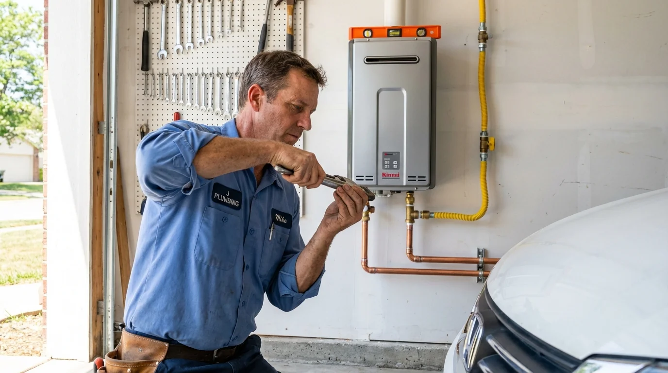 Tankless water heater installation by a Johns Plumbing LLC plumber in Ord